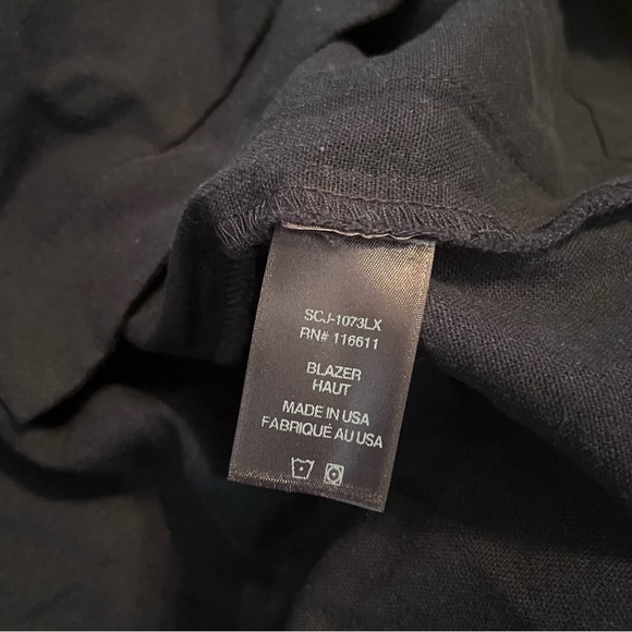 NWT ANTHROPOLOGIE Amadi Kaye Blazer Navy Sz XS Oversized Linen Double Breasted - Picture 9 of 12